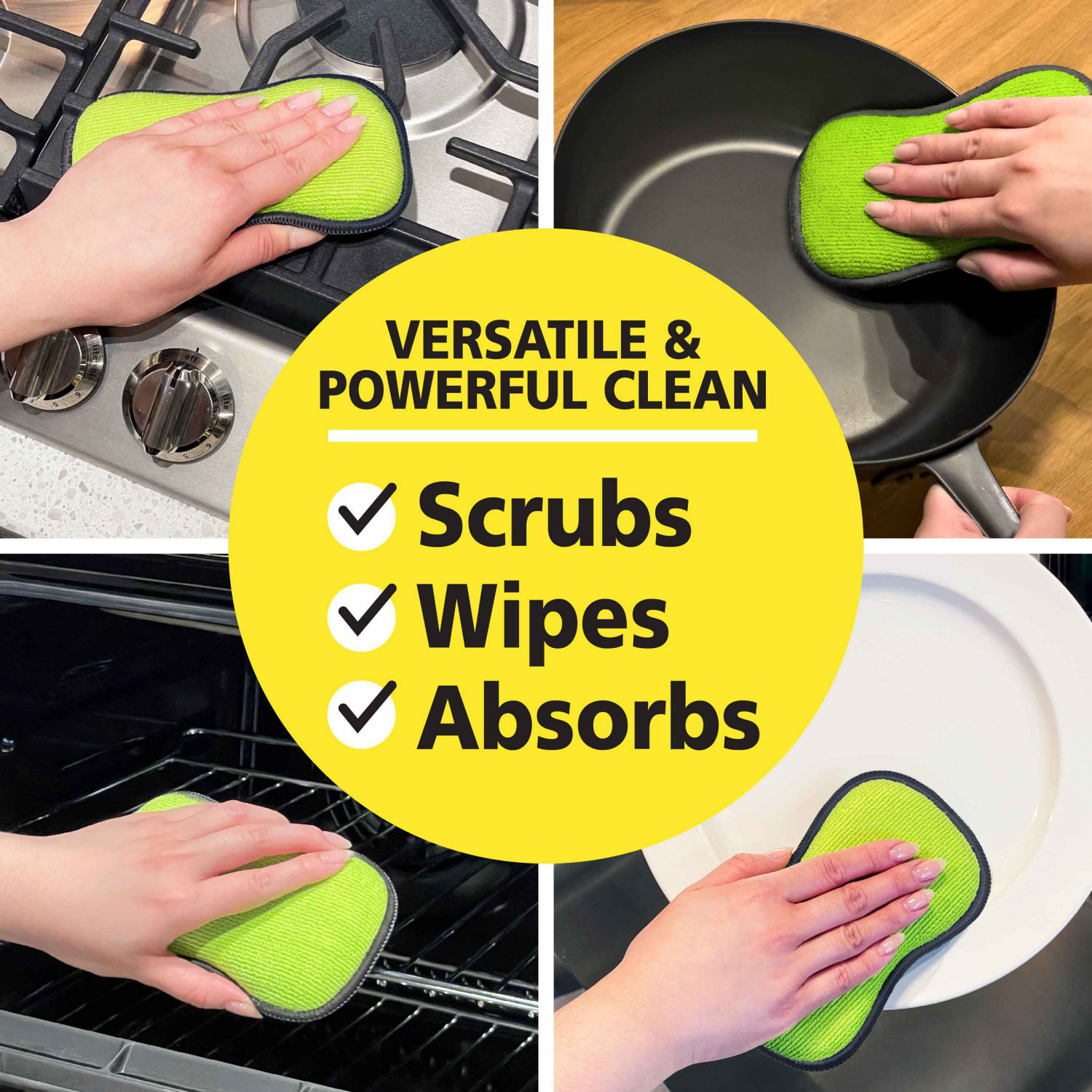 slide 3 of 5, Tuff-Scrub Fresh Scrub-N-Wipe Pad, Large, Single, 1 ct