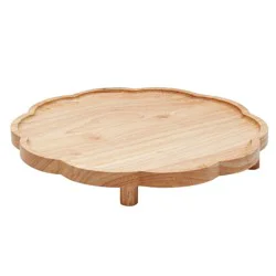 Holiday Home Rubber Wood Scalloped Footed Board - 1 pc