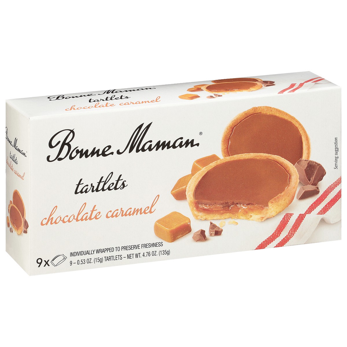 slide 4 of 9, Bonne Maman Chocolate Caramel Tartlets 9 - 0.53 oz Each, 4.76 oz