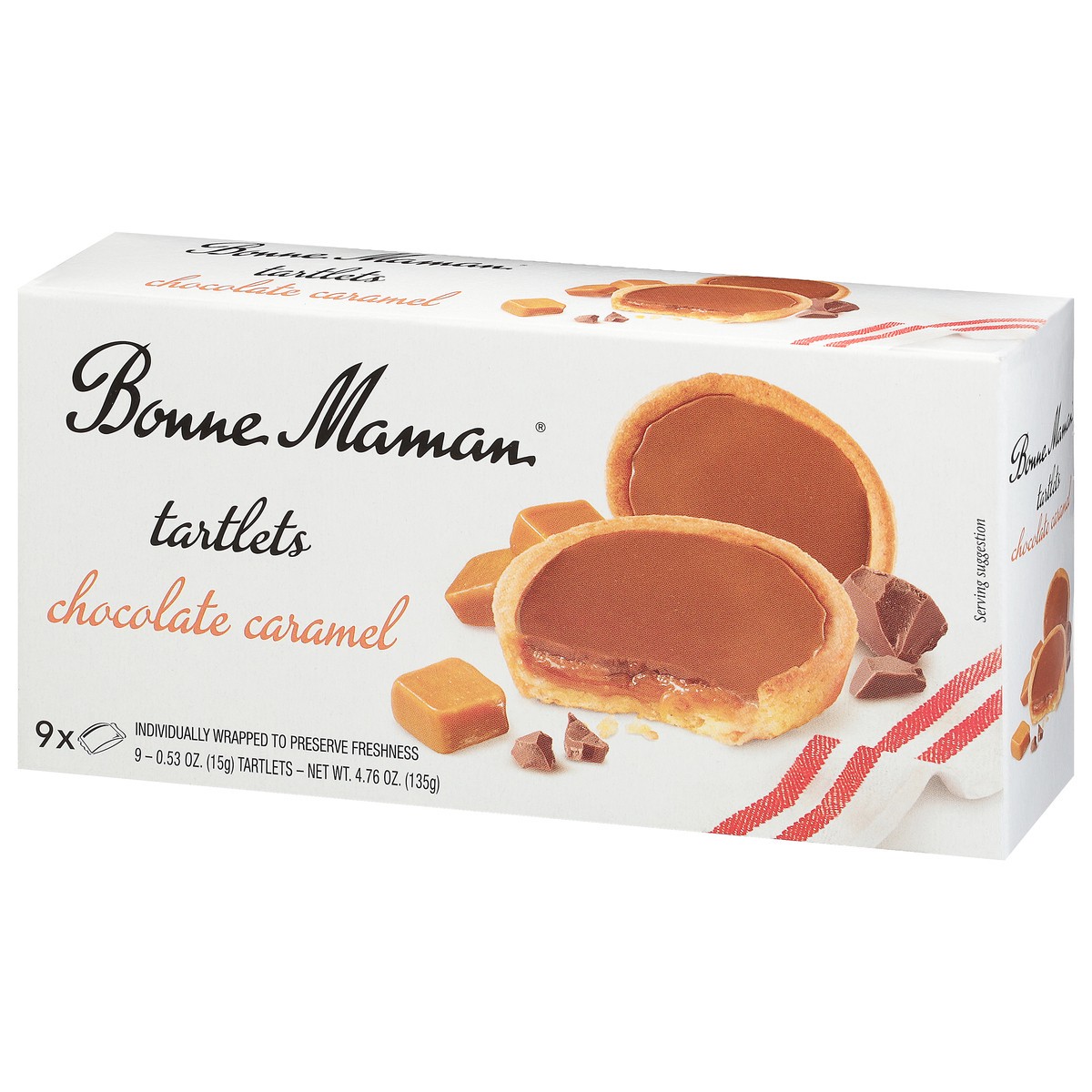 slide 8 of 9, Bonne Maman Chocolate Caramel Tartlets 9 - 0.53 oz Each, 4.76 oz