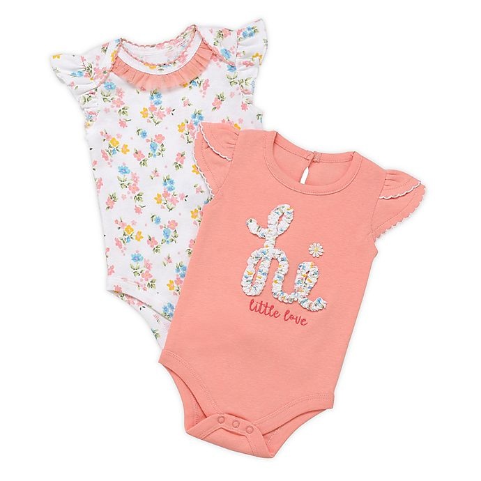 slide 1 of 1, Baby Starters Newborn Little Love Bodysuits - Peach, 2 ct