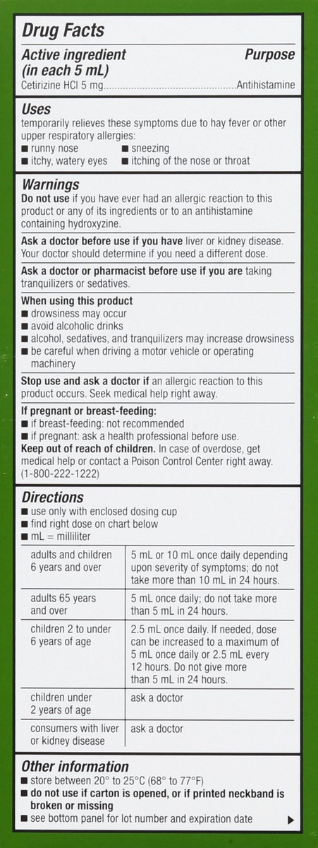 slide 4 of 9, CVS Health Cetirizine Hydrochloride Oral Solution 1 Mg/Ml, Grape Flavor, 8 Oz, 8 oz