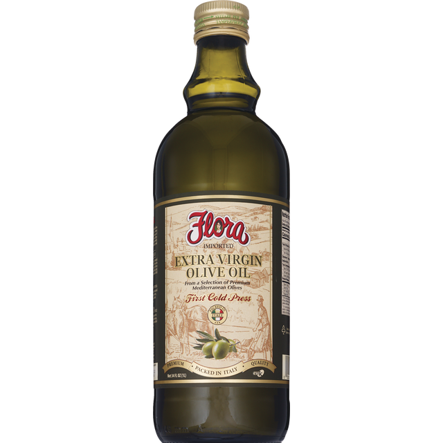 slide 1 of 1, Flora Extra Virgin Olive Oil, 34 oz