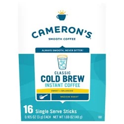 Cameron's Coffee Cold Brew Instant Single Serve Sticks - 16 ct