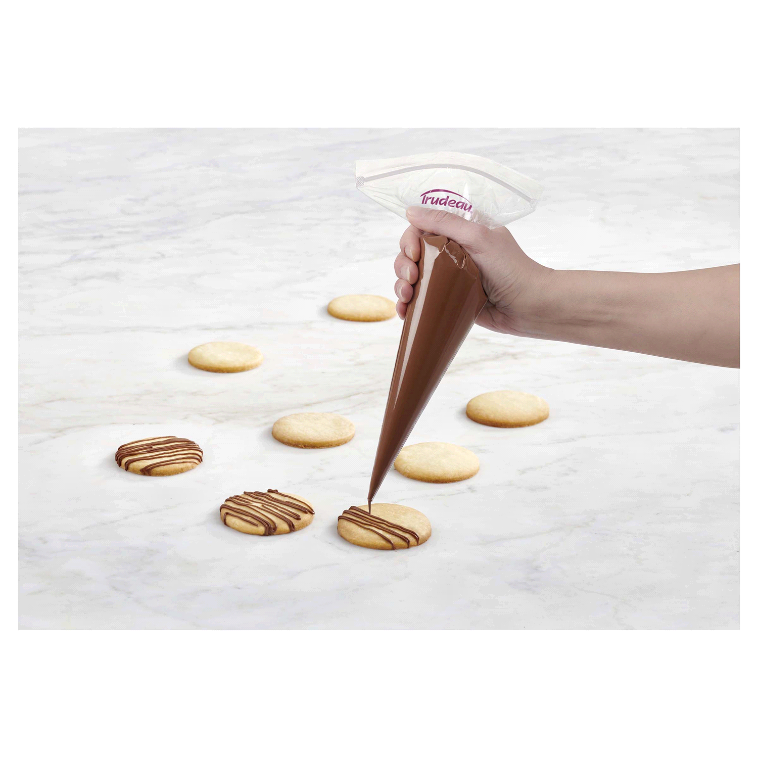 slide 2 of 3, Trudeau No Mess Decorating Bags with Zipper Closure for Melting Chocolate, 1 ct