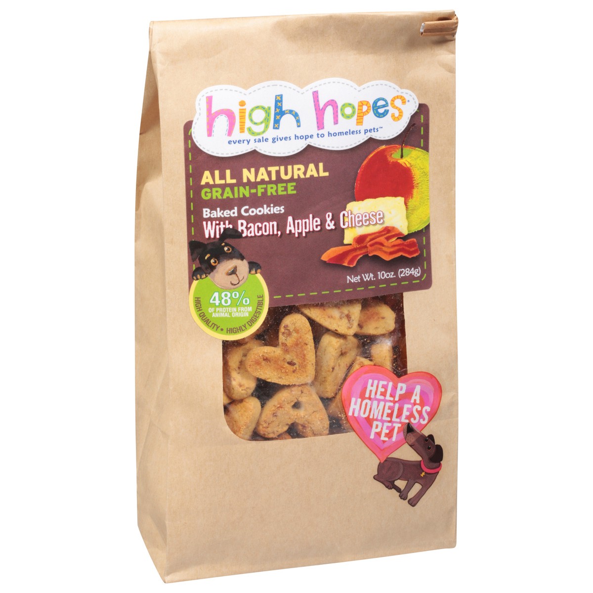 slide 9 of 9, High Hopes Grain-Free All Natural Baked Cookies with Bacon, Apple & Cheese 10 oz, 10 oz