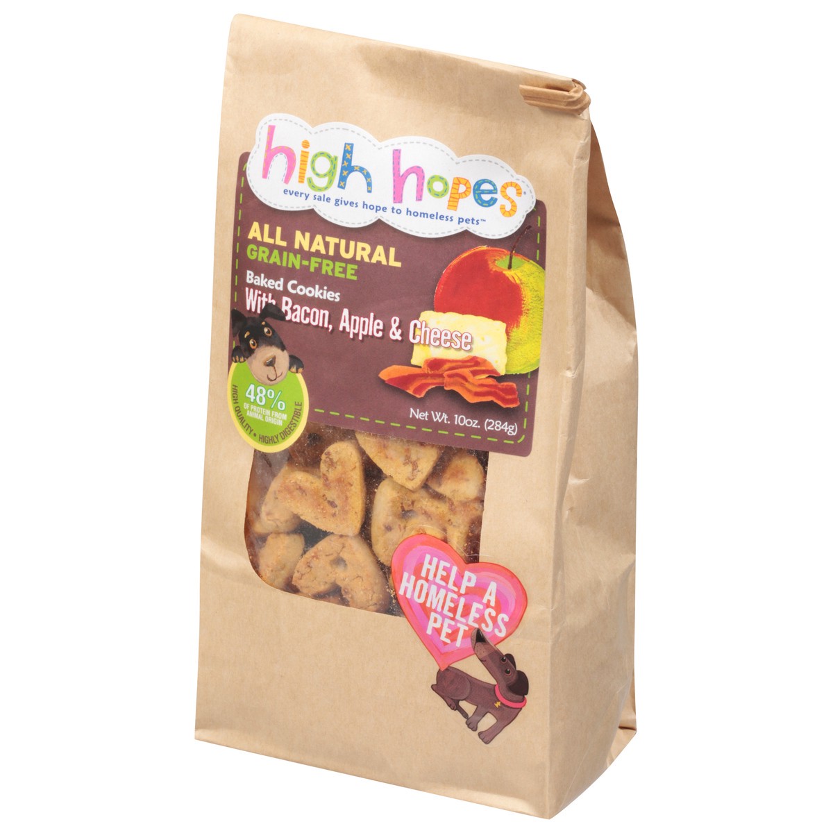 slide 4 of 9, High Hopes Grain-Free All Natural Baked Cookies with Bacon, Apple & Cheese 10 oz, 10 oz