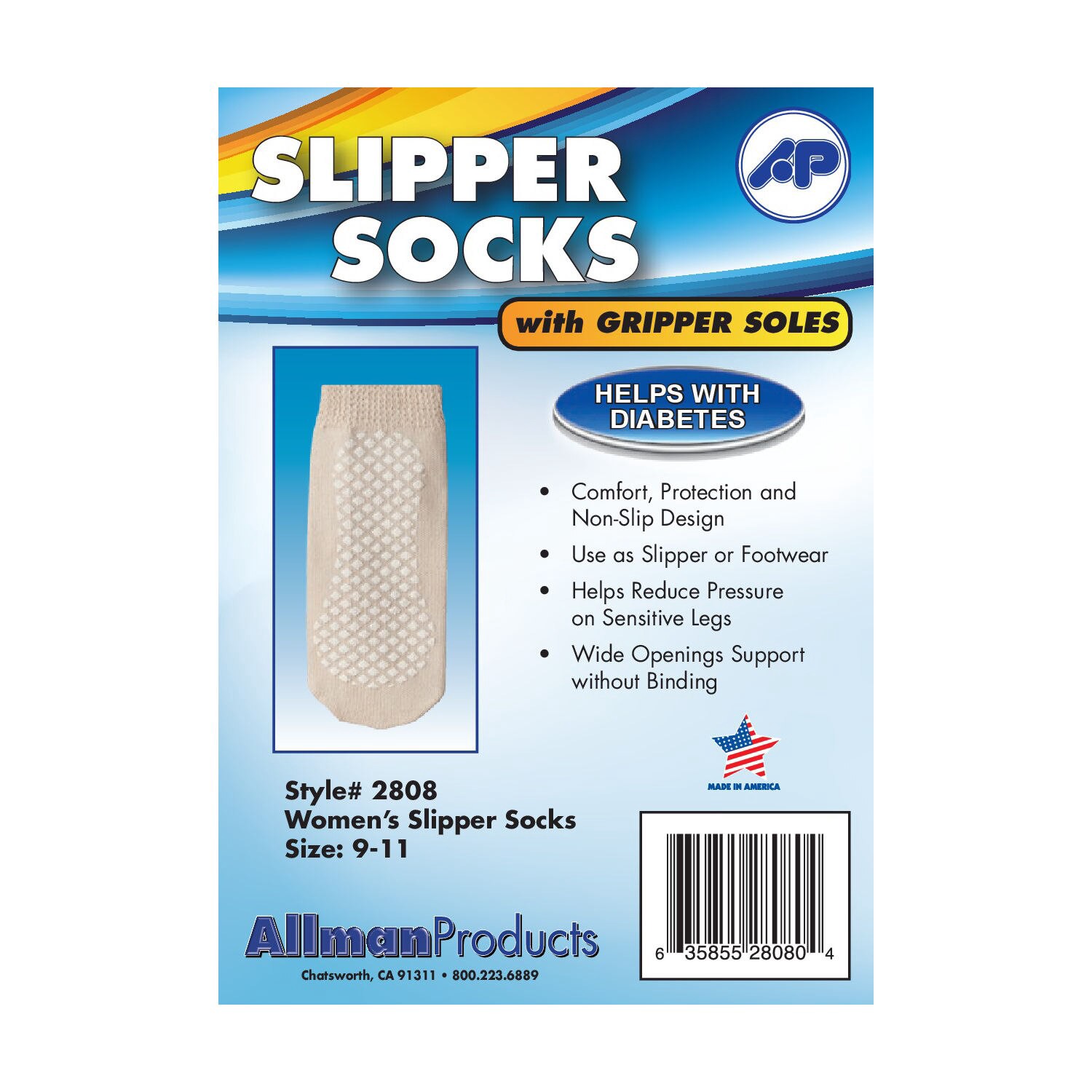 slide 2 of 2, Women's Slipper Socks W/ Treads, 1 ct