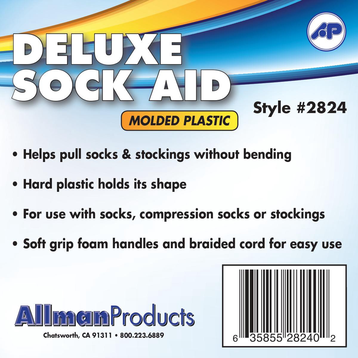 slide 2 of 2, Allman Deluxe Sock Aid, 6.2 oz