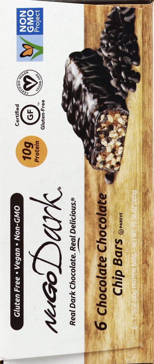 slide 4 of 4, NuGo Dark Chocolate Chocolate Chip Protein Bar 6ct, 6 ct