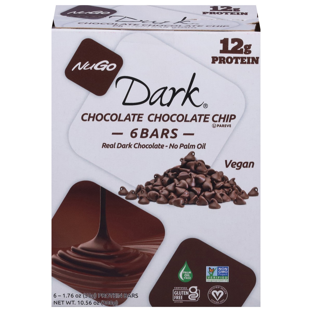 slide 1 of 4, NuGo Dark Chocolate Chocolate Chip Protein Bar 6ct, 6 ct