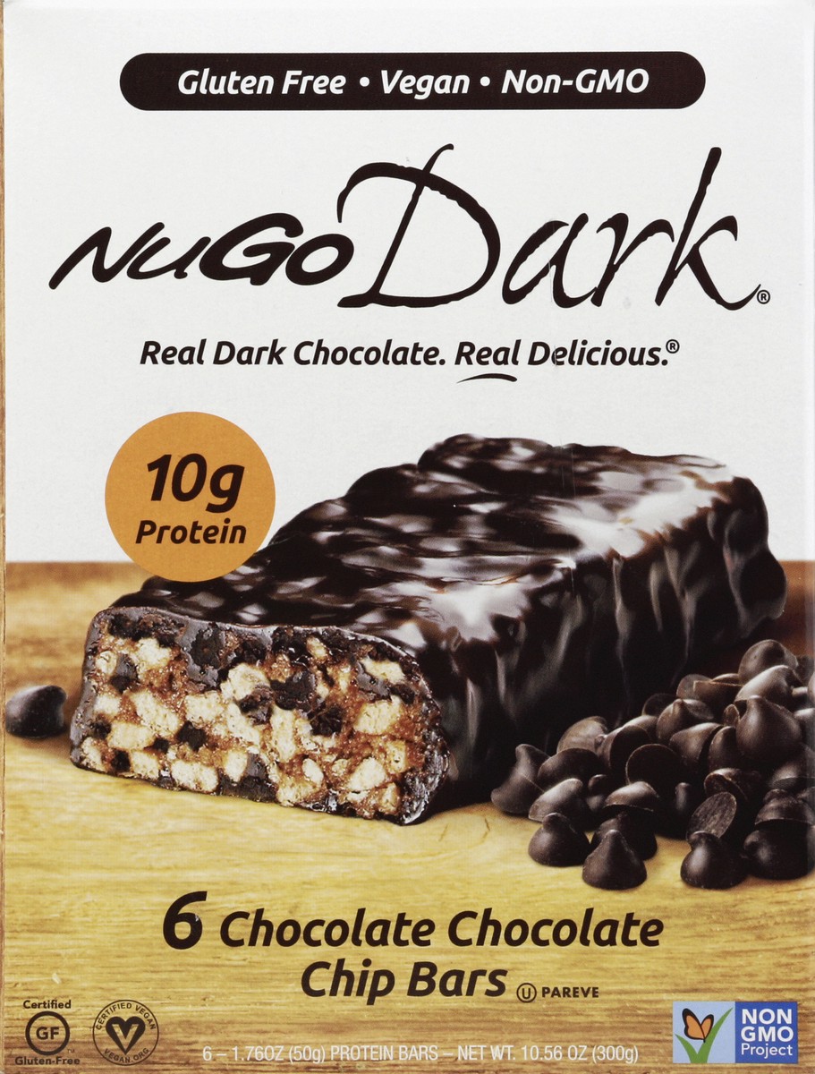 slide 2 of 4, NuGo Dark Chocolate Chocolate Chip Protein Bar 6ct, 6 ct