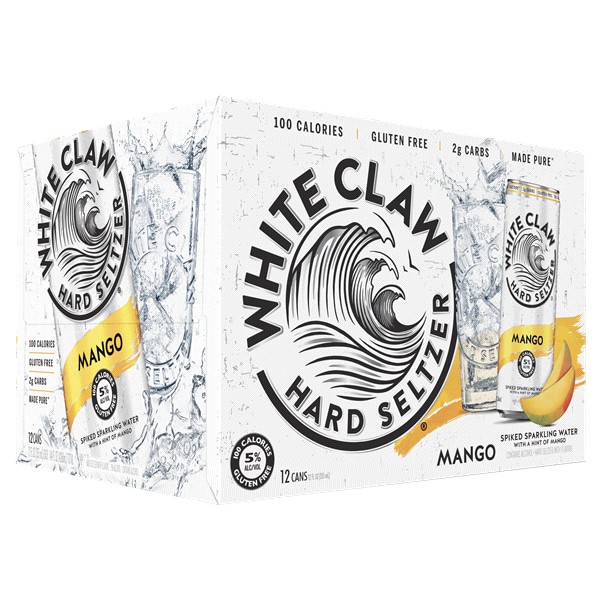 slide 2 of 5, White Claw 12 Pack Spiked Mango Hard Seltzer 12 ea, 12 ct; 12 oz