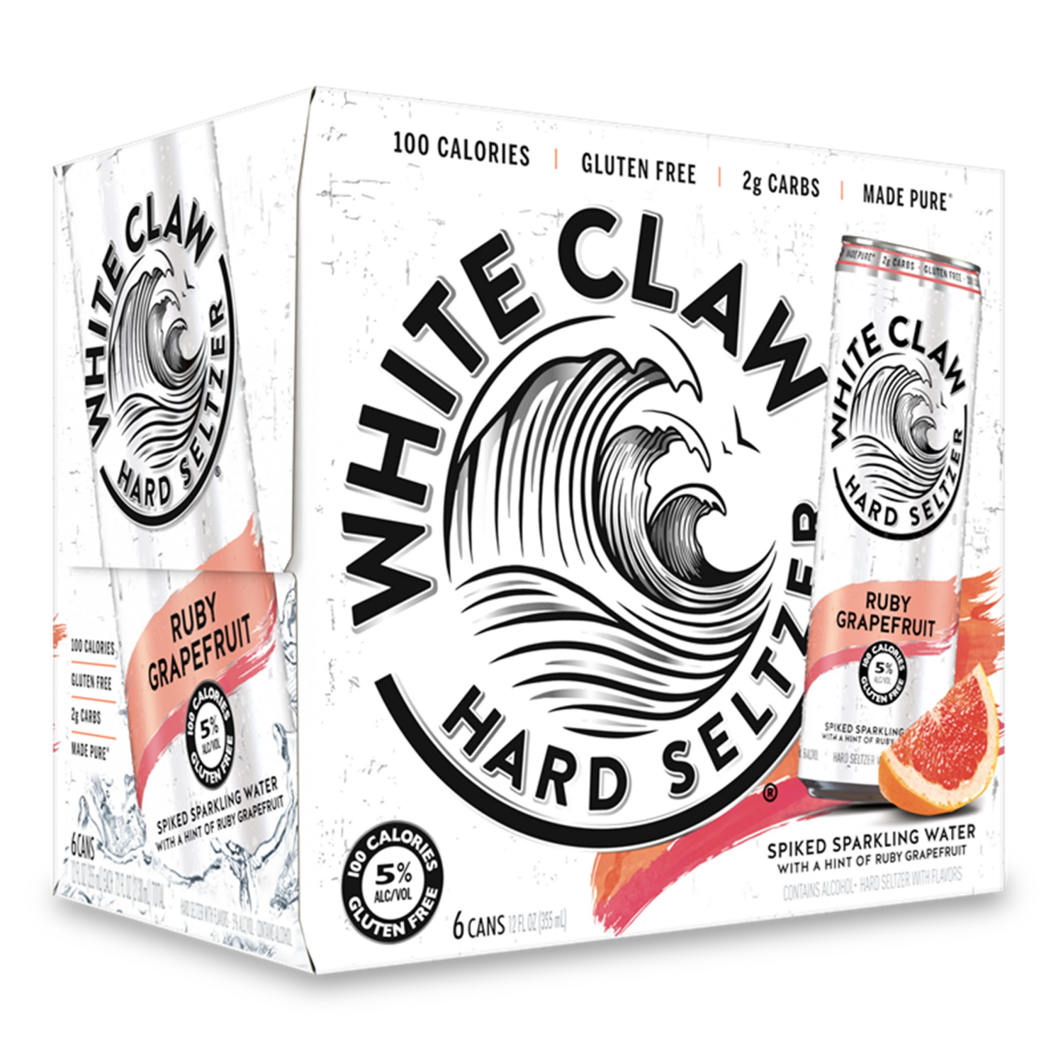 slide 1 of 1, White Claw 6 Pack Spiked Ruby Grapefruit Hard Seltzer 6 ea, 6 ct; 12 oz