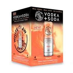 White Claw Spirits Vodka + Soda Peach, 4 Pack