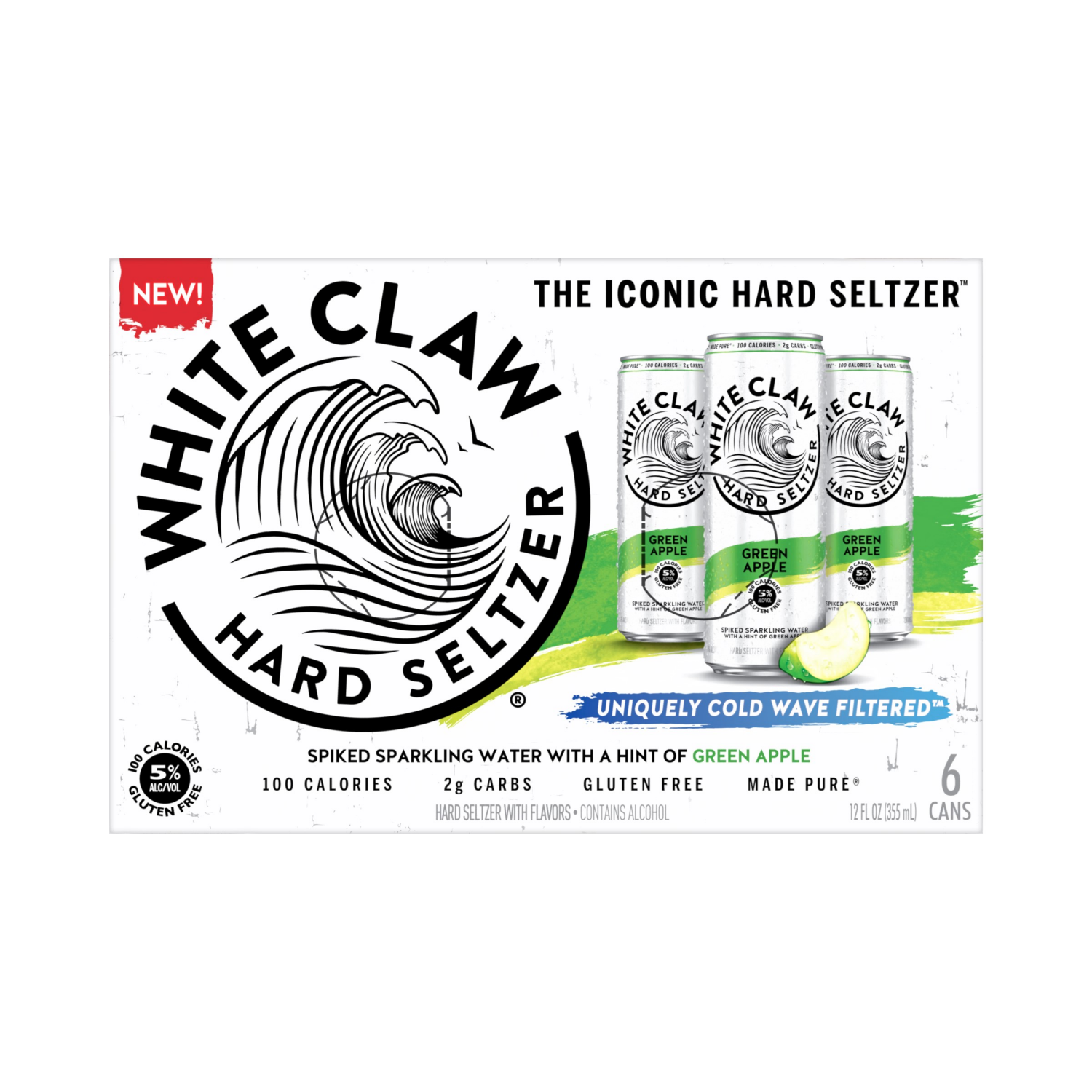 slide 1 of 1, White Claw Green Apple 6 Pack, 6 ct; 12 oz