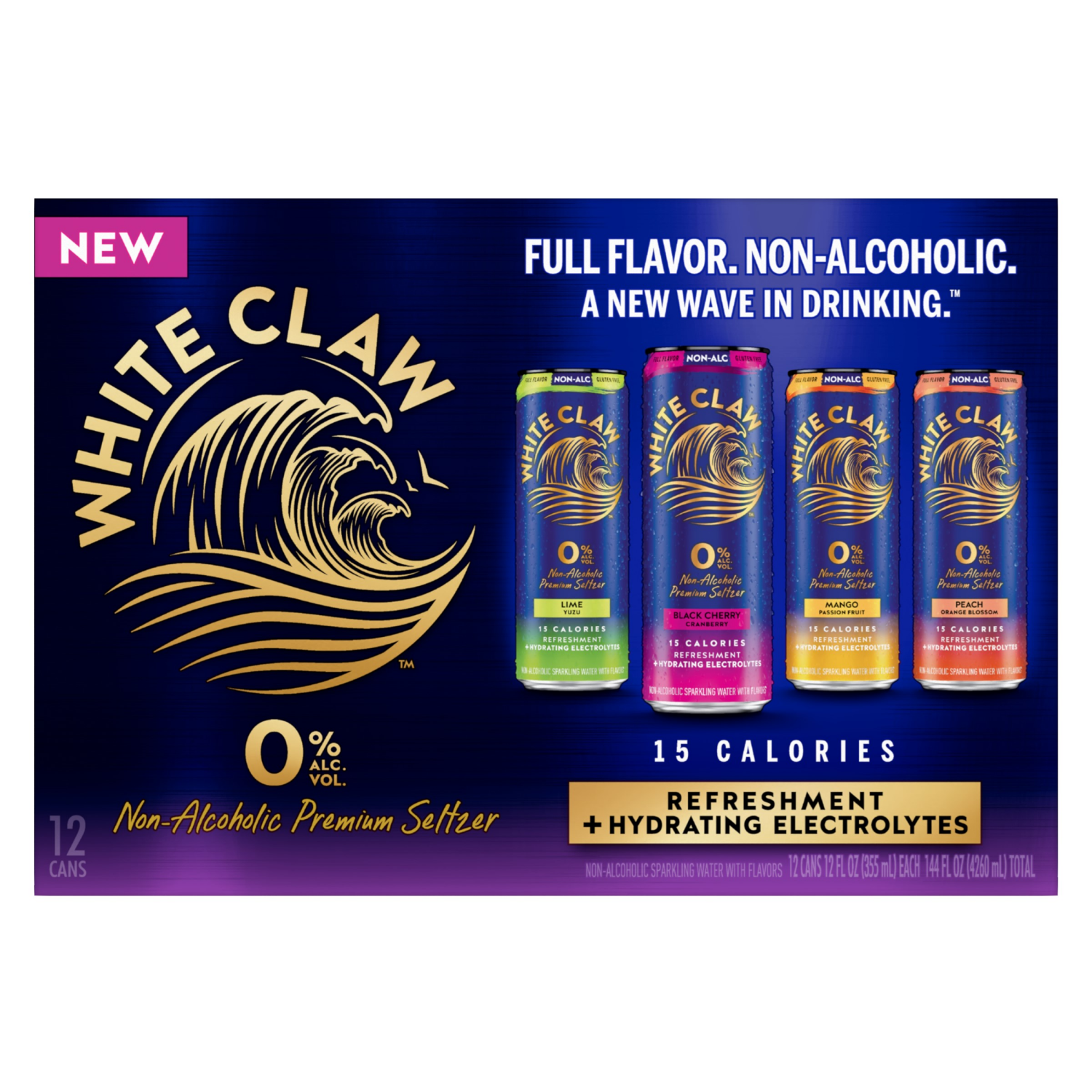 slide 1 of 1, White Claw Black Cherry Hard Seltzrer 12 Pack 12oz Cans, 12 ct; 12 oz