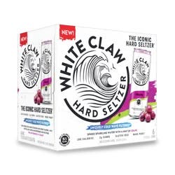 White Claw Hard Seltzer Grape, 6 Pack, 12 fl oz Cans, 5% ABV