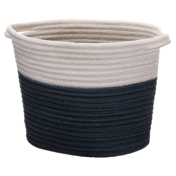 slide 1 of 1, Room & Retreat Coiled Rope Oval Basket Medium, MED