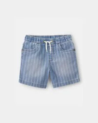 Oshkosh Toddler Boy Striped Denim Drawstring Shorts - Light Wash Blue 2T