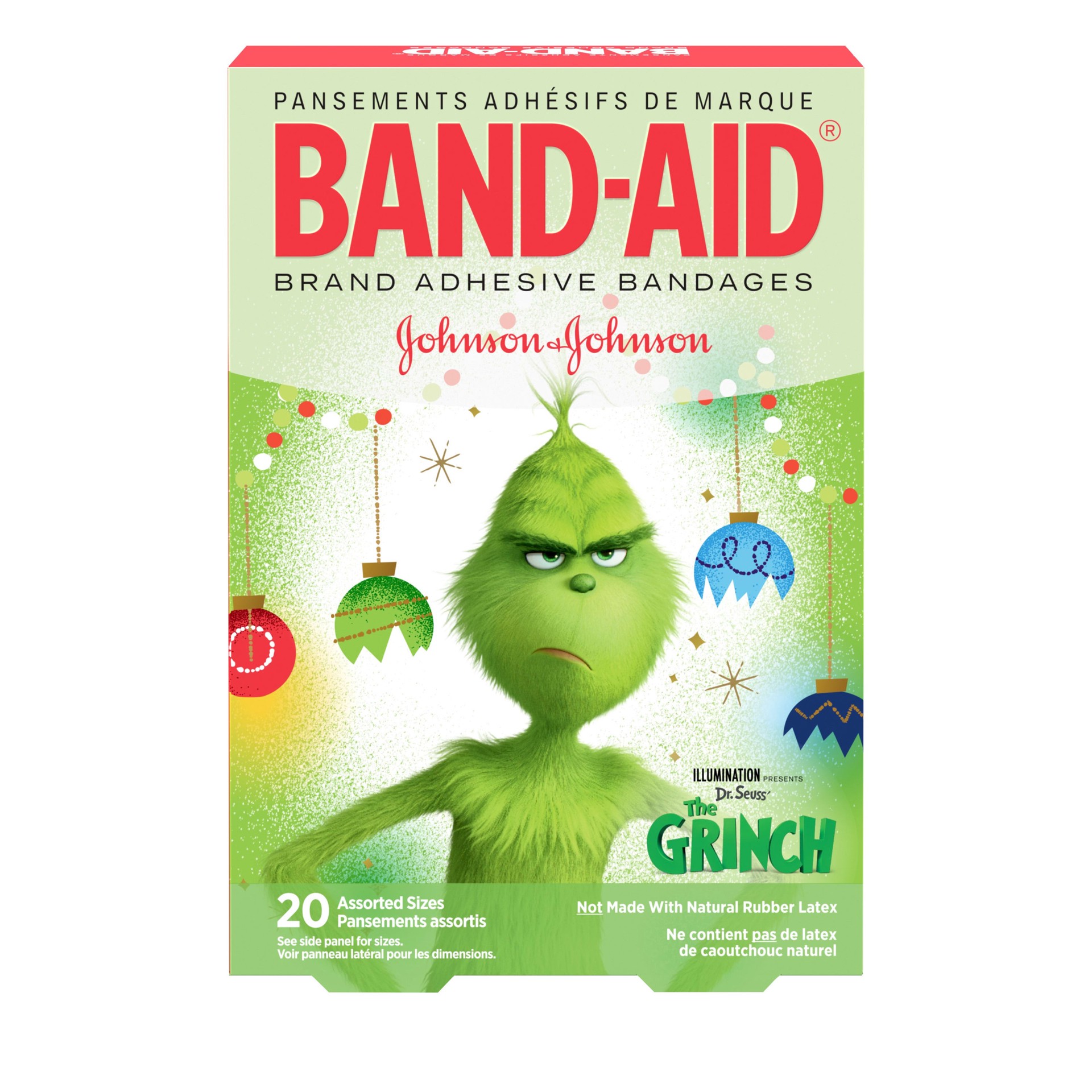 slide 2 of 5, BAND-AID Grinch Assorted - Each, 20 ct