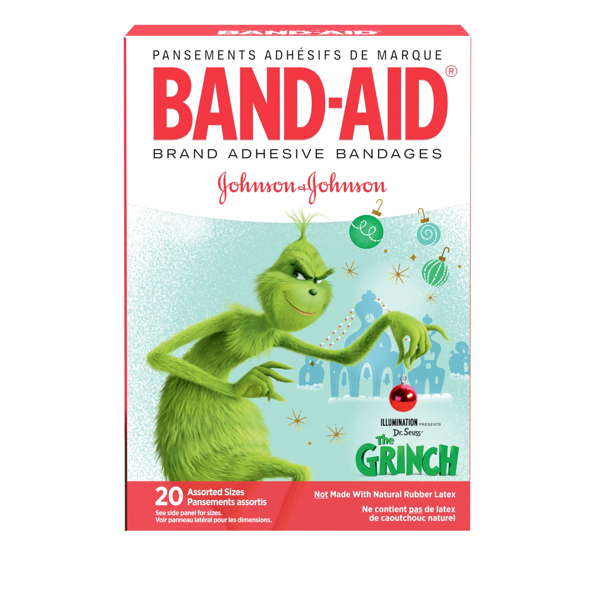 slide 5 of 5, BAND-AID Grinch Assorted - Each, 20 ct