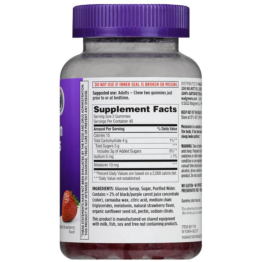 slide 2 of 5, Walgreens Melatonin Gummies 10 mg, 90 ct
