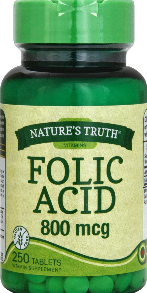 slide 2 of 5, Nature's Truth Folic Acid, 800 Mcg, Tablets, 250 ct