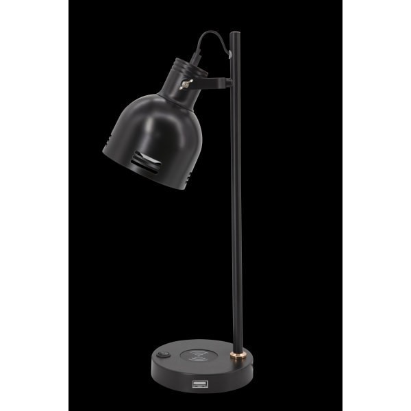 slide 4 of 5, Realspace Brevins Led Desk Lamp With Wireless Charger And Usb Port, 20-1/2''H, Black, 1 ct