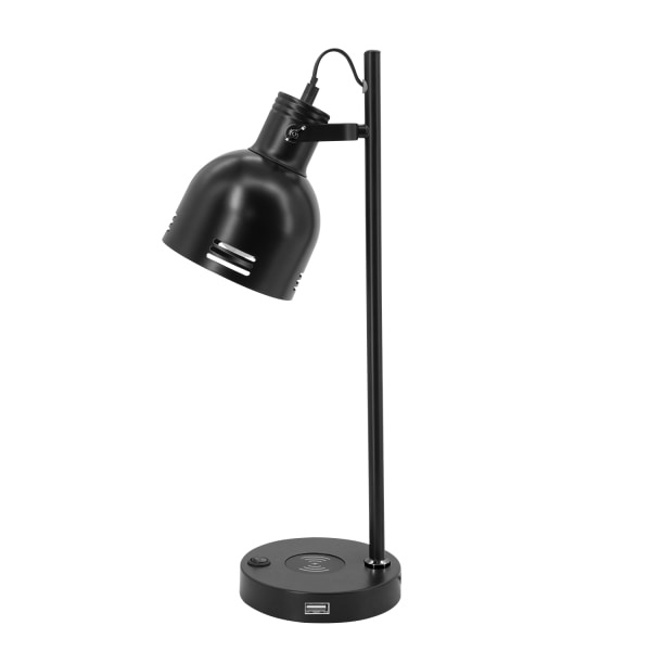 slide 1 of 2, Realspace Brevins Led Desk Lamp With Wireless Charger And Usb Port, 20-1/2''H, Black, 1 ct