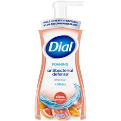 Dial Antibacterial Defense Foaming Hand Wash, Citrus Sunburst Scent, with Aloe - 7.5 fl oz
