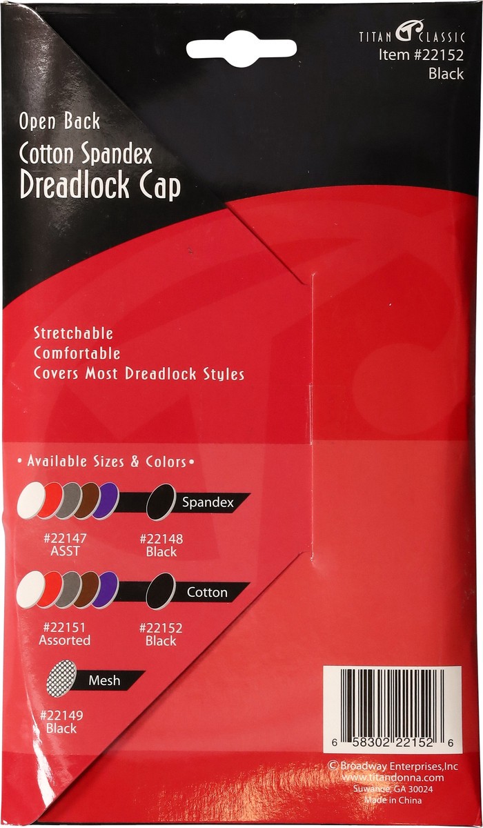 slide 4 of 11, Titan Cotton Spandex Dreadlock Cap Black, 1 ct