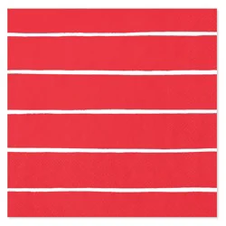 American Greetings 20-Count Beverage Napkins, Stripes on Red