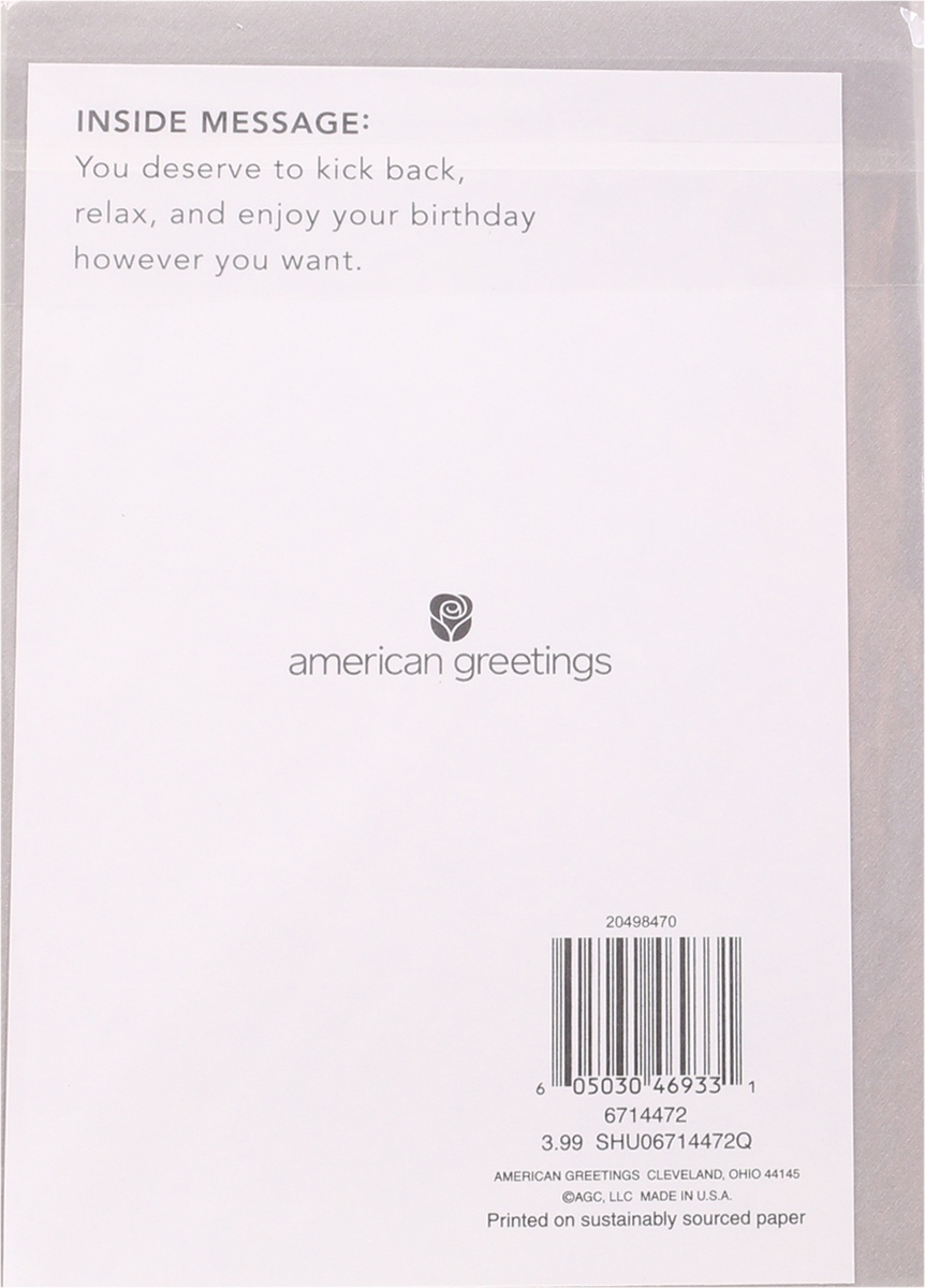 slide 8 of 9, American Greetings Funny Birthday Card (Sloth), 1 ct