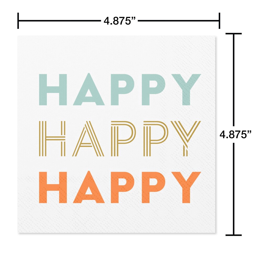 slide 2 of 3, American Greetings Beverage Napkins Happy Happy Happy, 20 ct