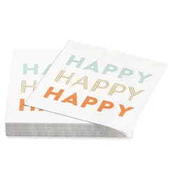American Greetings Beverage Napkins Happy Happy Happy