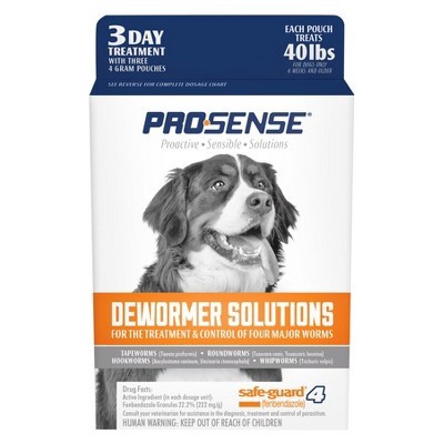 slide 1 of 1, Pro-Sense SafeGuard 4 Dewormer Pet Insect Treatment, 3 ct