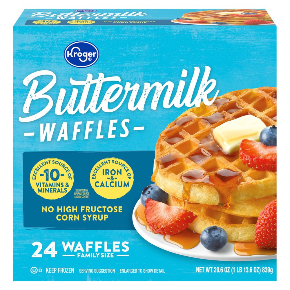 slide 3 of 3, Kroger Buttermilk Waffles, 24 ct; 1.23 oz