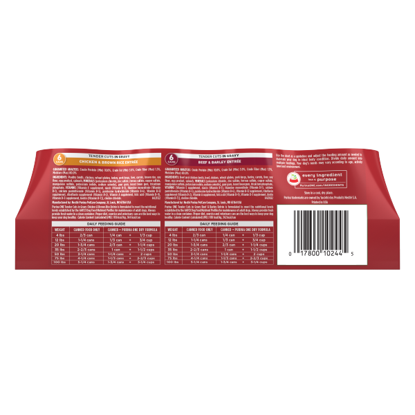 slide 18 of 29, Purina ONE Tender Cuts in GravyHigh Protein Wet Dog Food Variety Pack - (12) 13 oz. Cans, 12 ct