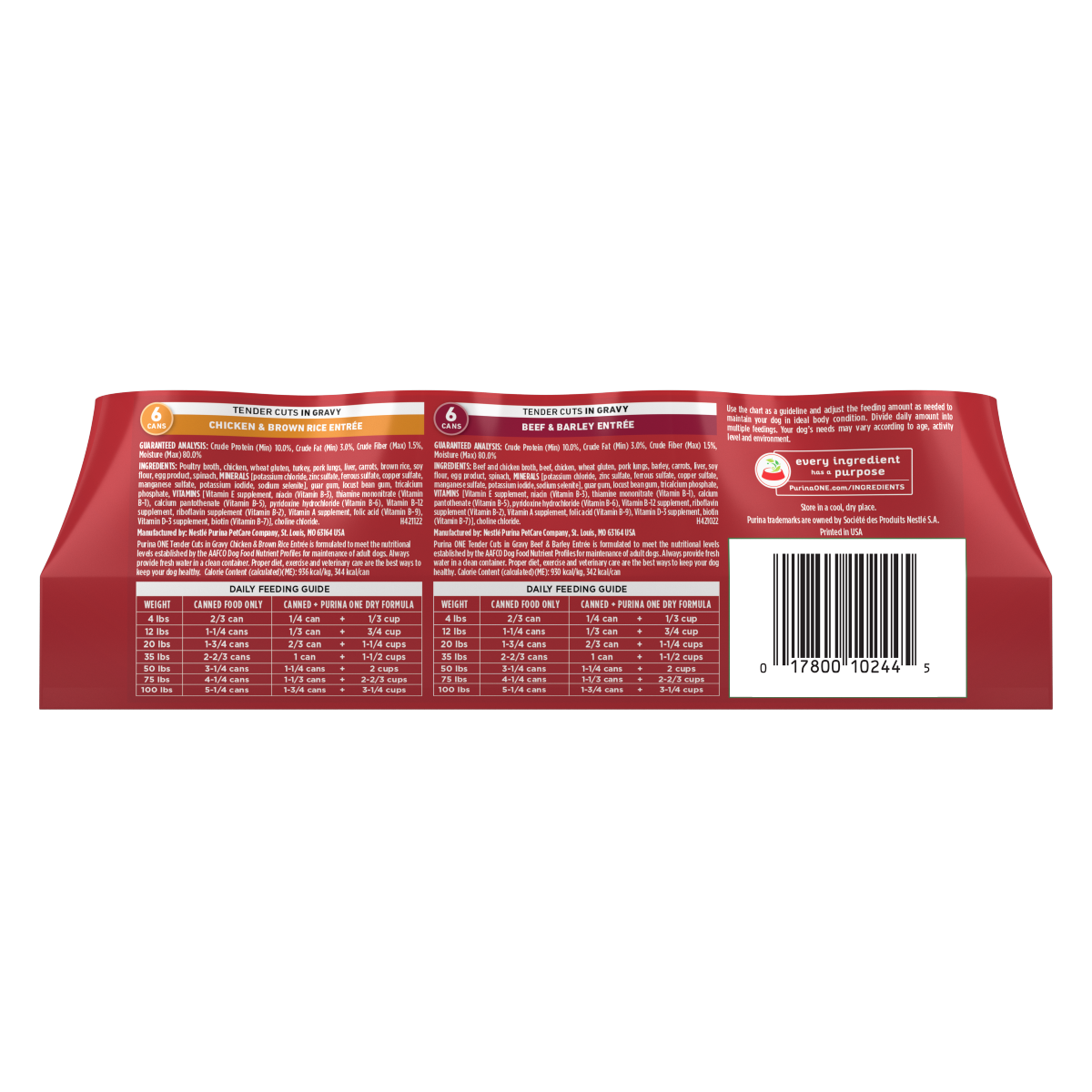 slide 14 of 29, Purina ONE Tender Cuts in GravyHigh Protein Wet Dog Food Variety Pack - (12) 13 oz. Cans, 12 ct