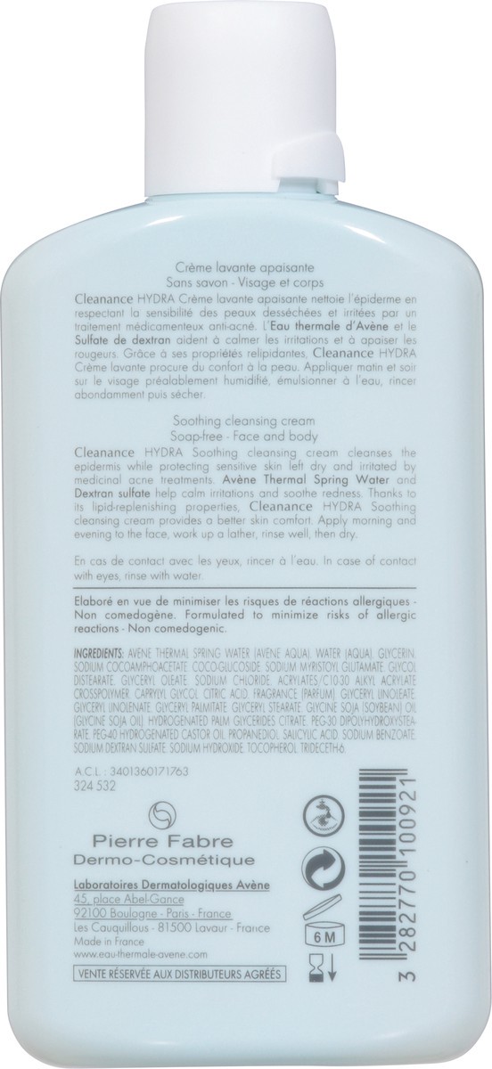slide 9 of 9, Avène Cleanance Hydra Soothing Cleansing Cream 6.7 fl oz, 6.7 fl oz