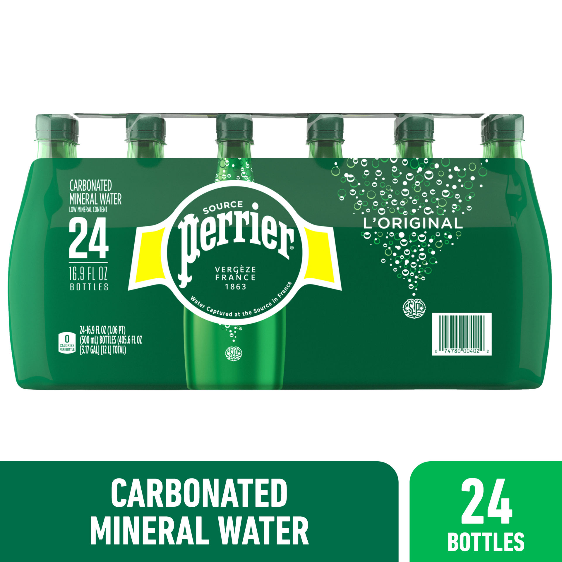 slide 1 of 5, Perrier Sparkling Water, Plastic Water Bottles - 24 ct, 24 ct