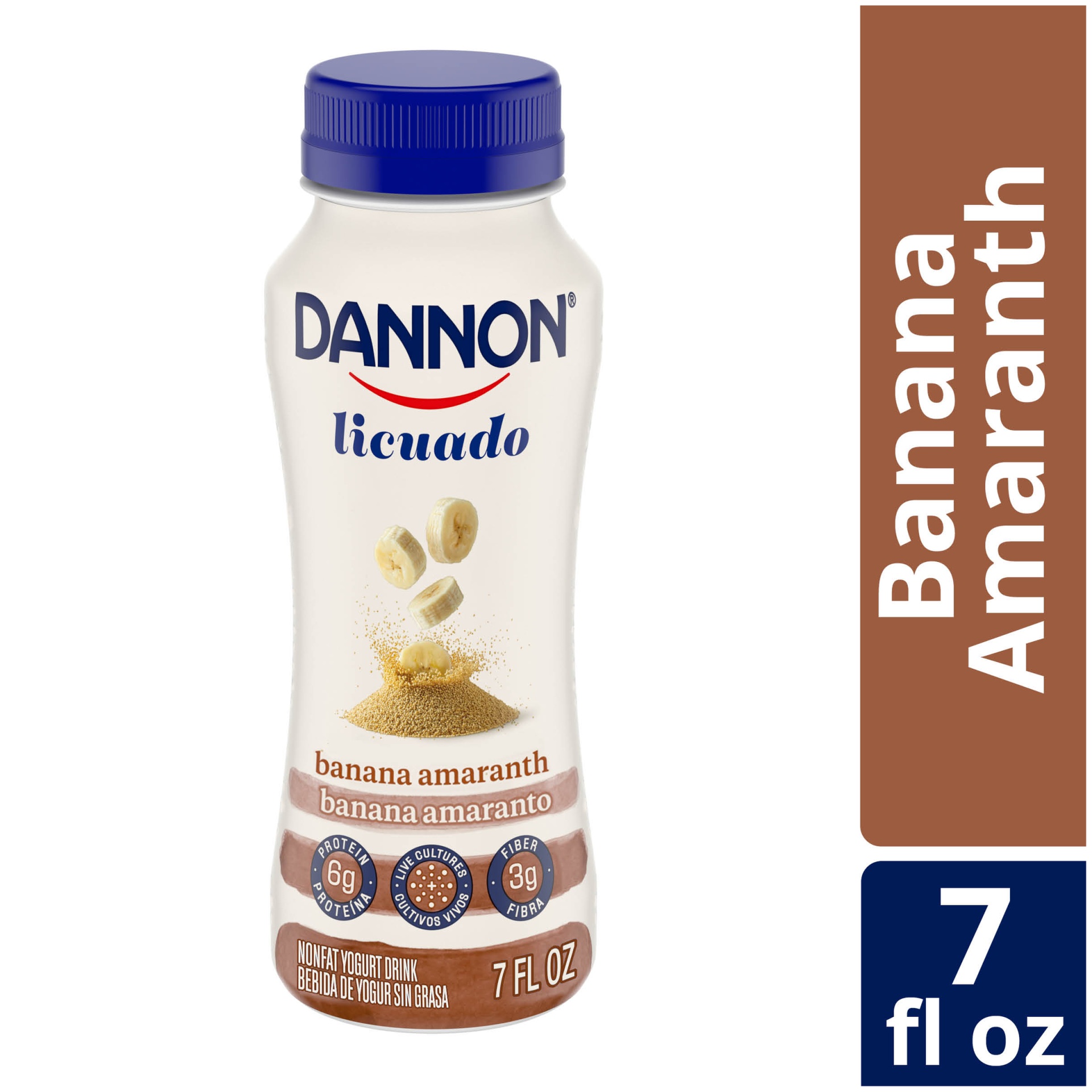 slide 1 of 7, Dannon Nonfat Yogurt Banana Amaranth Licuado, 7 fl oz