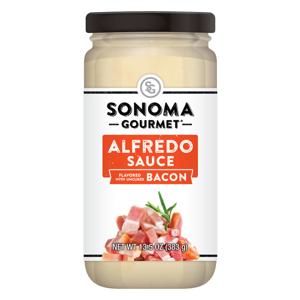 slide 1 of 1, Sonoma Gourmet Alfredo Sauce, Flavored With Uncured Bacon, 13.5 oz