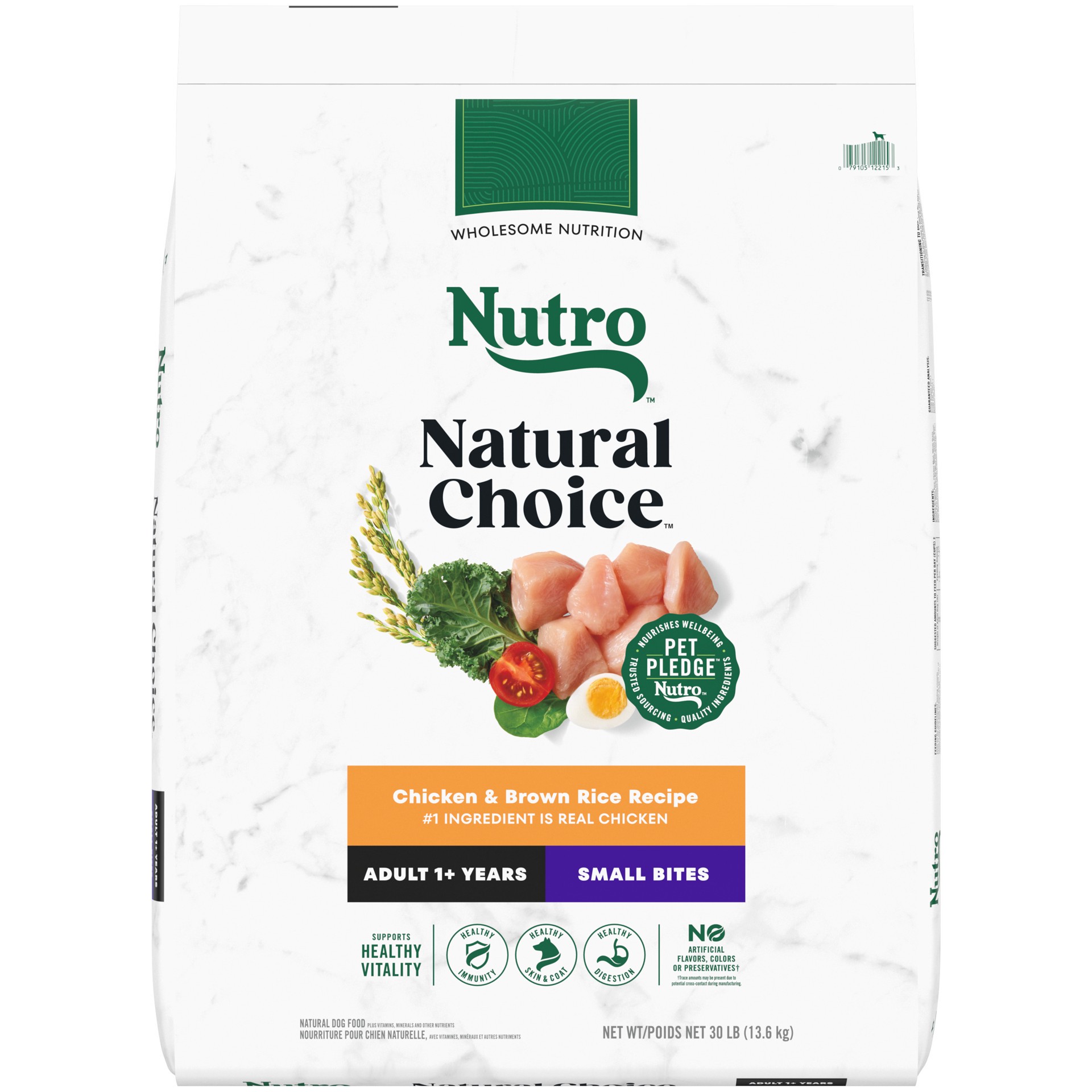 slide 1 of 5, Nutro Natural Choice Small Bites Adult Dry Dog Food, Chicken and Brown Rice Recipe, 30 lbs., 30 lb