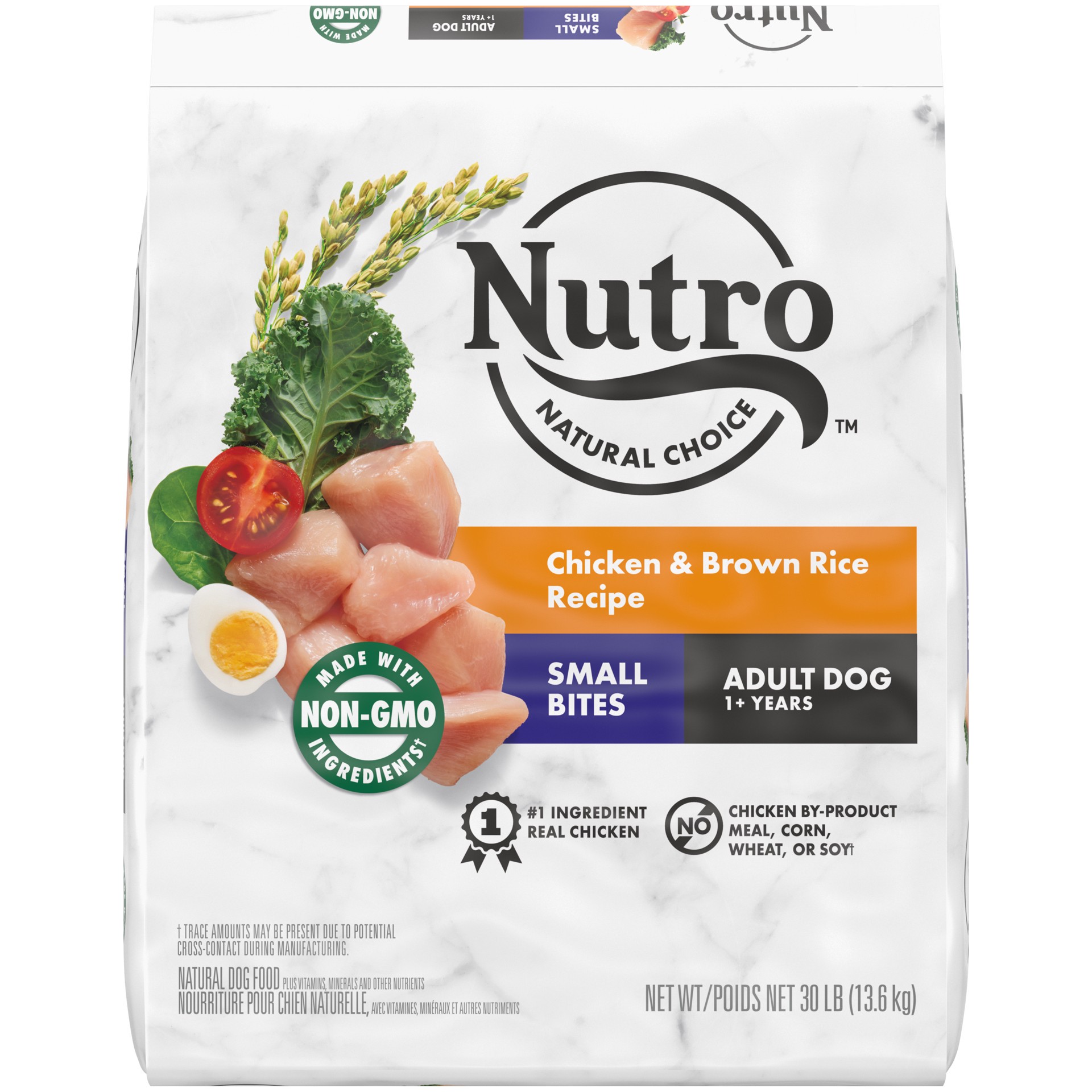 slide 1 of 5, NUTRO NATURAL CHOICE Adult Small Bites Dry Dog Food, Chicken & Brown Rice Recipe Dog Kibble, 30 lb. Bag, 30 lb