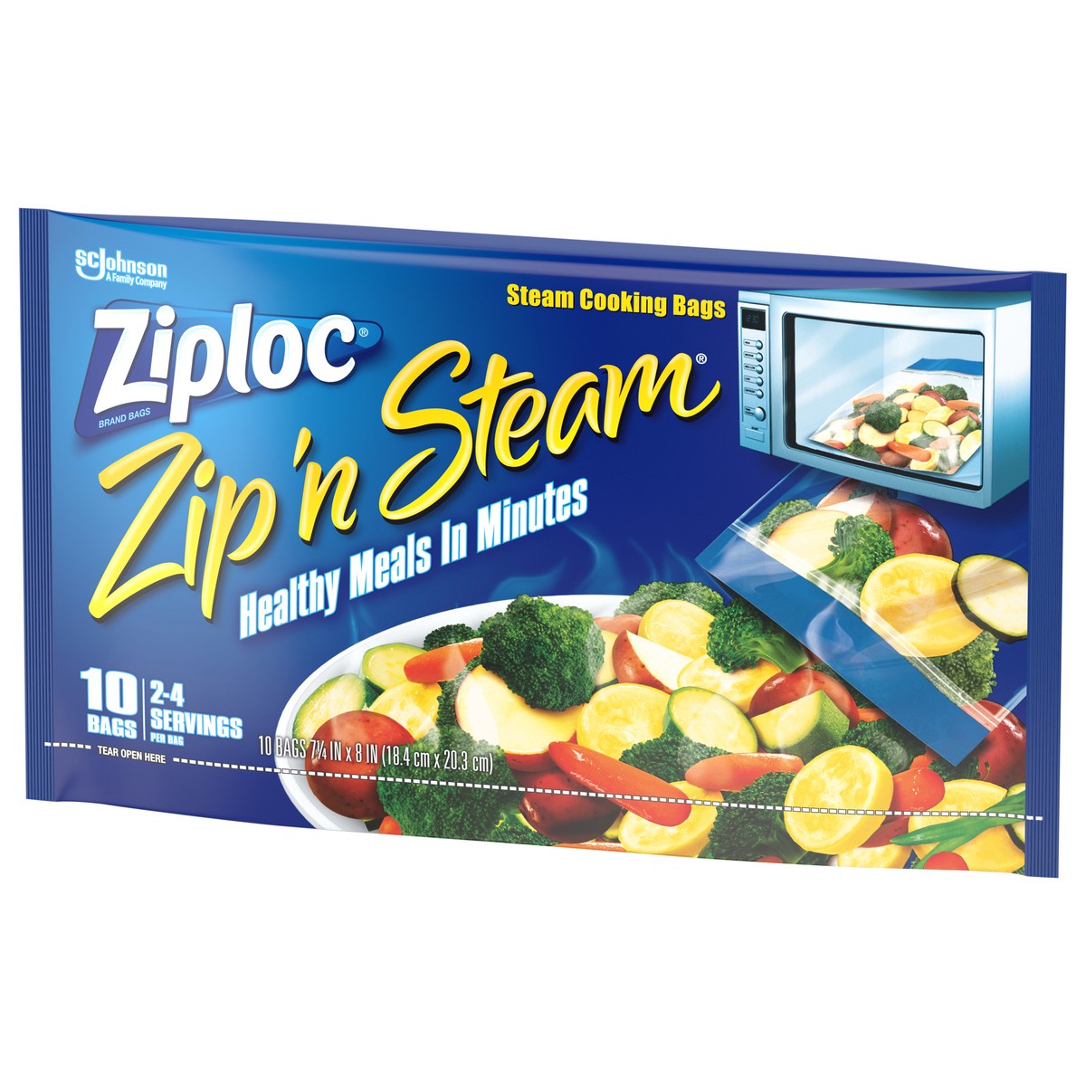 slide 4 of 9, Ziploc Brand Zip 'n Steam Cooking Bags, 10 Count, 10 ct