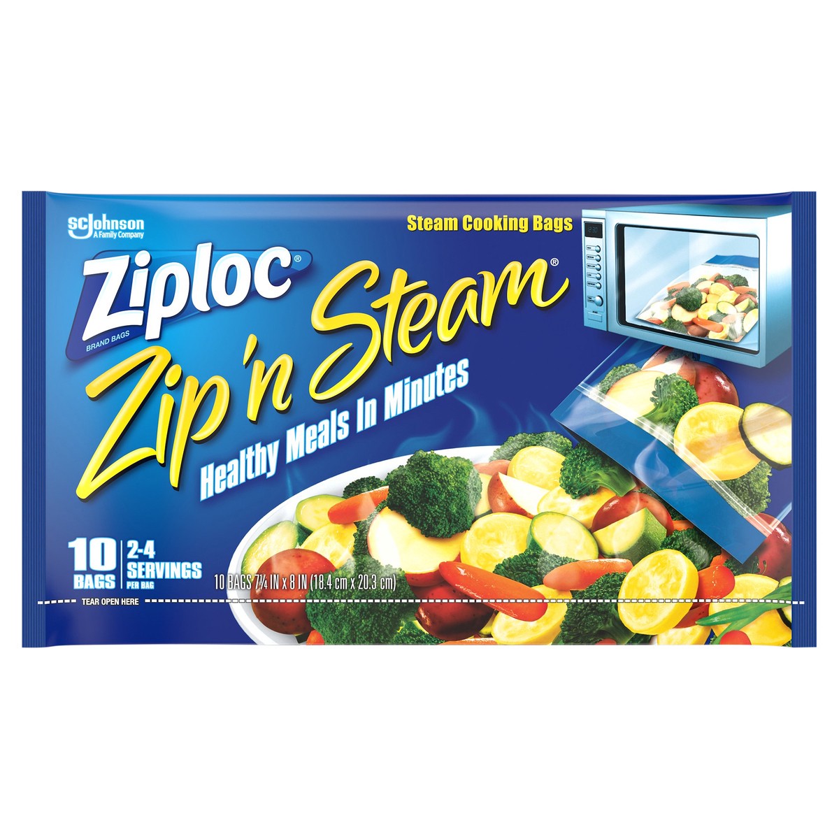 slide 7 of 9, Ziploc Brand Zip 'n Steam Cooking Bags, 10 Count, 10 ct