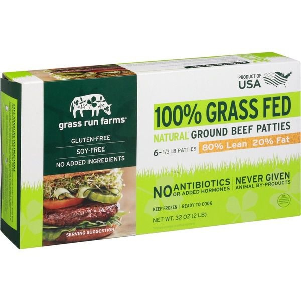slide 1 of 1, Grass Run Farms Natural Ground Beef Patties, 6 ct