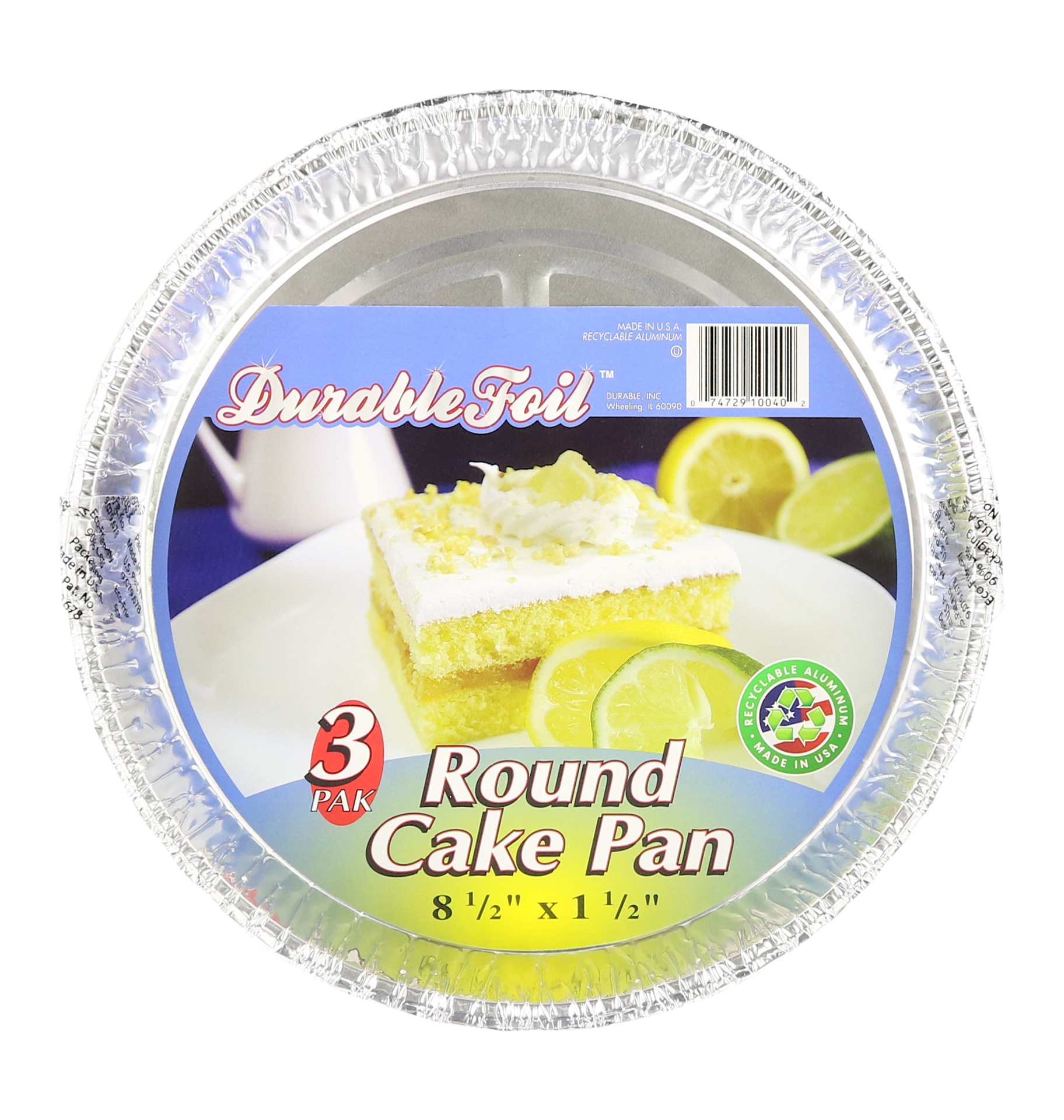 slide 1 of 1, Durable Foil Round Cake Pans, 3 ct